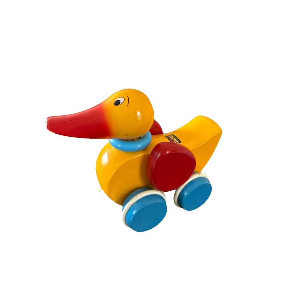 Vintage BRIO Sweden Wooden Duck Pull Toy